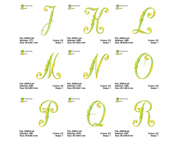 Scroll Alphabet Machine Embroidery Designs-1 Size-A to Z Alphabet Letters-instant download