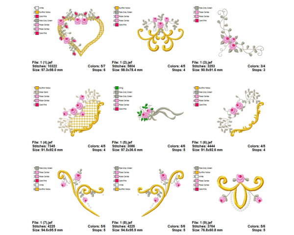 Creation Machine Embroidery Designs-9 Types-1 Size-instant download