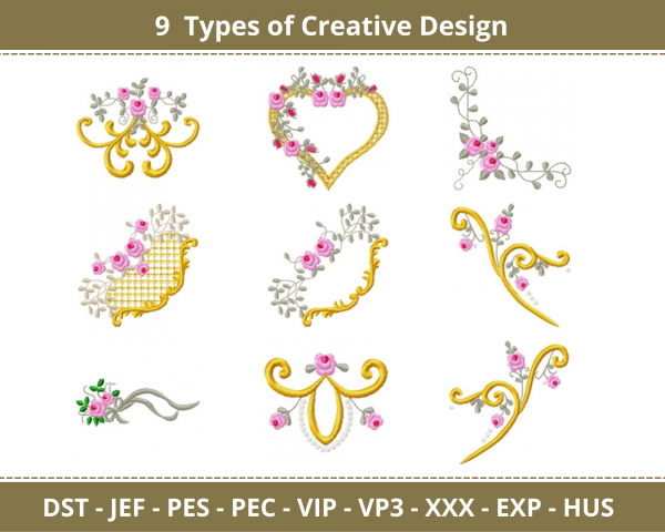 Creation Machine Embroidery Designs-9 Types-1 Size-instant download