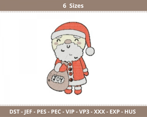 Santa Machine Embroidery Designs-6 Sizes-instant download