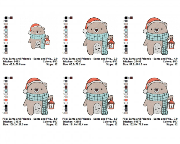 Christmas Cartoon Machine Embroidery Designs-6 Sizes-instant download