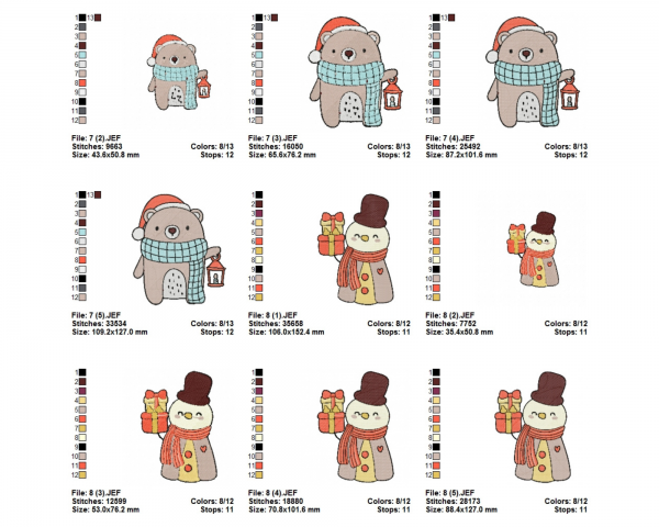 Santa Friends Christmas Machine Embroidery Designs-5 Sizes-10 Types-instant download