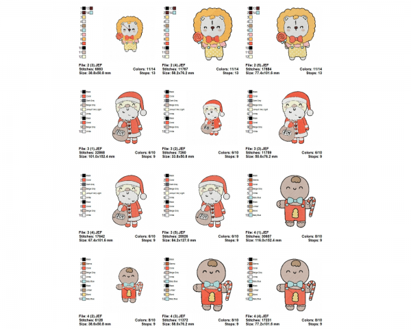 Santa Friends Christmas Machine Embroidery Designs-5 Sizes-10 Types-instant download