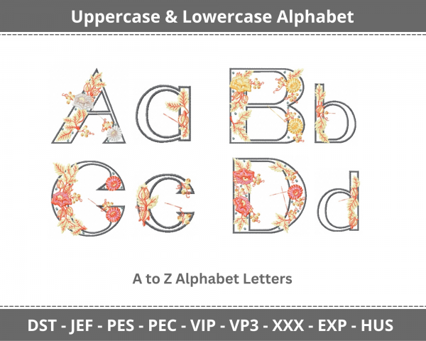 Classic Alphabet Machine Embroidery Designs-1 Size-2 Types-instant download