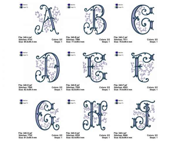 Classic Alphabet Machine Embroidery Designs-1 Size-A to Z Alphabet Letters-instant download