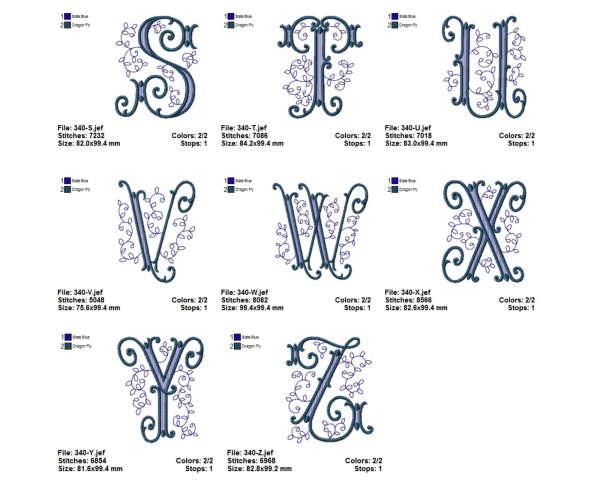 Classic Alphabet Machine Embroidery Designs-1 Size-A to Z Alphabet Letters-instant download
