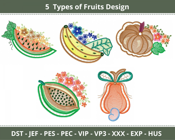 Fruit Machine Embroidery Designs-1 Size-5 Types-instant download