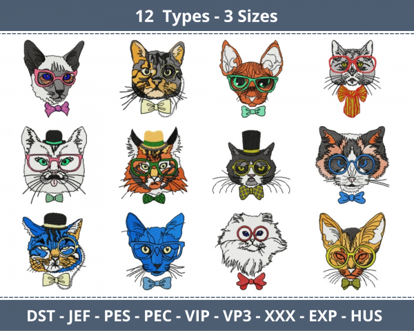 Animal Face Machine Embroidery Designs