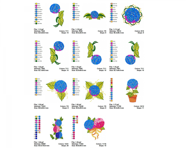 Flowers Machine Embroidery Designs-1 Size-11 Types-instant download
