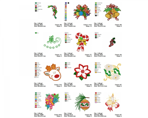 Christmas Machine Embroidery Designs-1 Size-53 Types-instant download