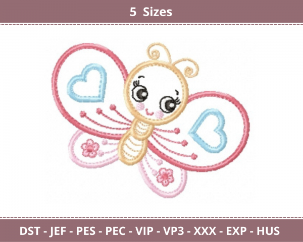 Baby Butterfly Machine Embroidery Designs-5 Sizes-instant download
