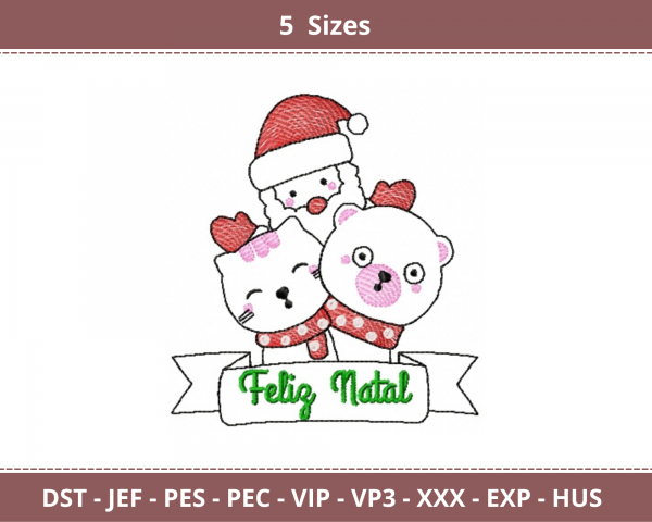 Christmas Santa Machine Embroidery Designs-5 Sizes-instant download