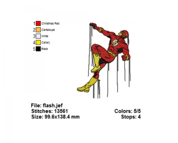 Flash Superhero Machine Embroidery Designs