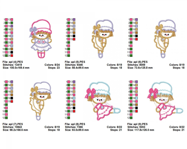 Baby Girl Machine Embroidery Designs-3 Sizes-10 Types-instant download