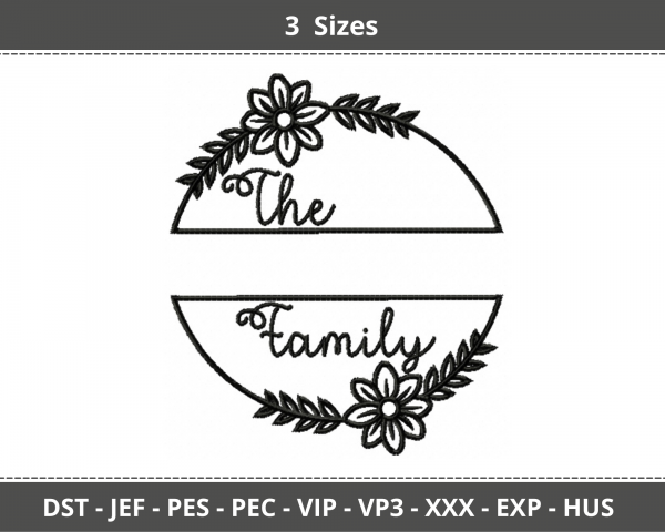 The Family Floral Craft Machine Embroidery Designs-3 Sizes-instant download
