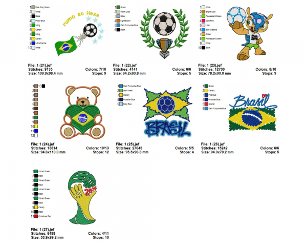 Brazil Machine Embroidery Designs-1 Size-16 Types-instant download