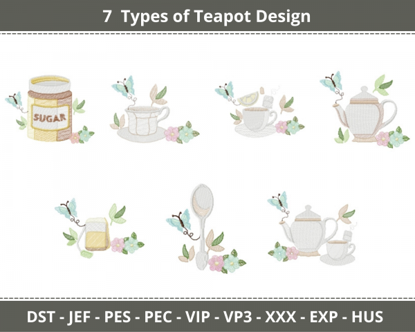 Teapot Machine Embroidery Designs