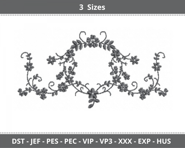 Round Frame Machine Embroidery Designs-3 Sizes-instant download