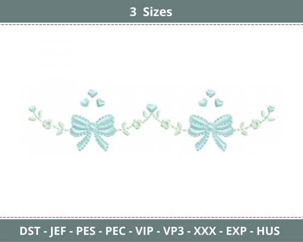 Bow With Flowers Machine Embroidery Designs