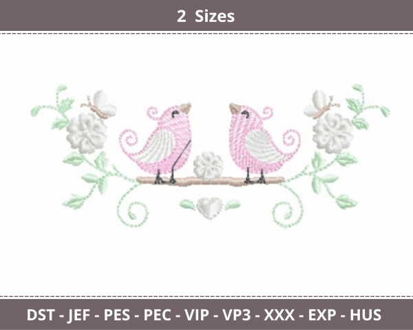 Little Birds Machine Embroidery Designs-2 Sizes-instant download