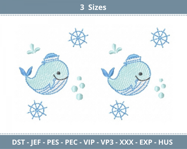 Baby Fish Machine Embroidery Designs-3 Sizes-instant download