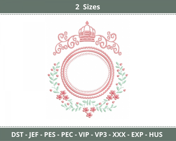 Crown with Frame Machine Embroidery Designs