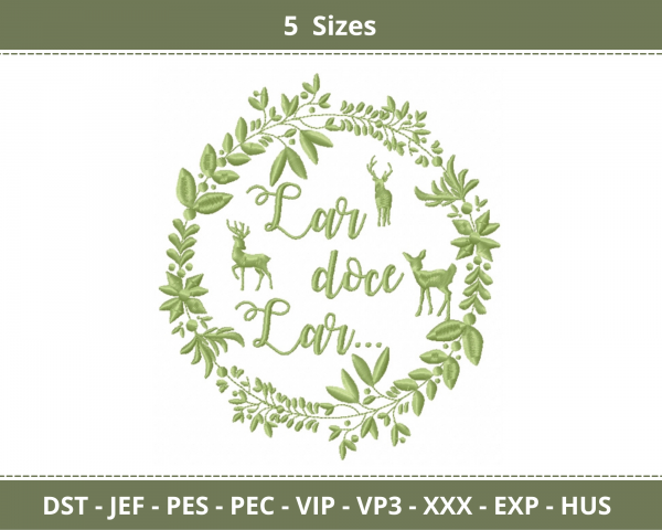 Christmas Wreath Machine Embroidery Designs-5 Sizes-instant download