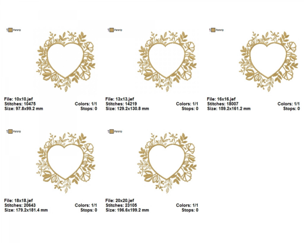 Heart Frame Machine Embroidery Designs-5 Sizes-instant download