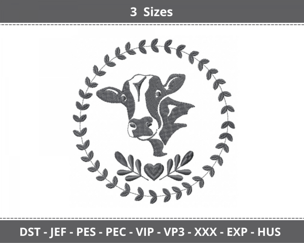 Cow Animal Machine Embroidery Designs-3 Sizes-instant download