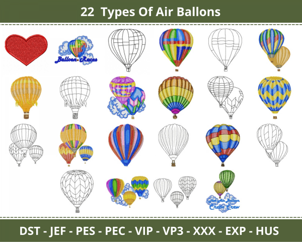 Air Balloon Machine Embroidery Designs