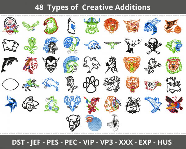Creative Additions Machine Embroidery Designs-1 Size-48 Types-instant download