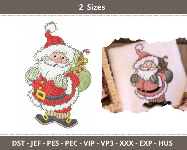 Santa Clause Machine Embroidery Designs-2 Sizes-instant download