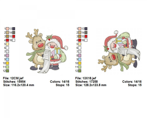 Santa Clause Machine Embroidery Designs-2 Sizes-instant download