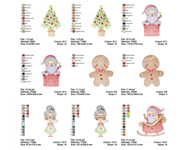 Christmas Machine Embroidery Designs-2 Sizes-15 Types-instant download
