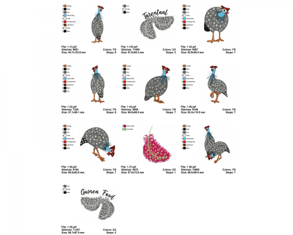 Peafowl Bird Machine Embroidery Designs-1 Size-10 Type-instant download