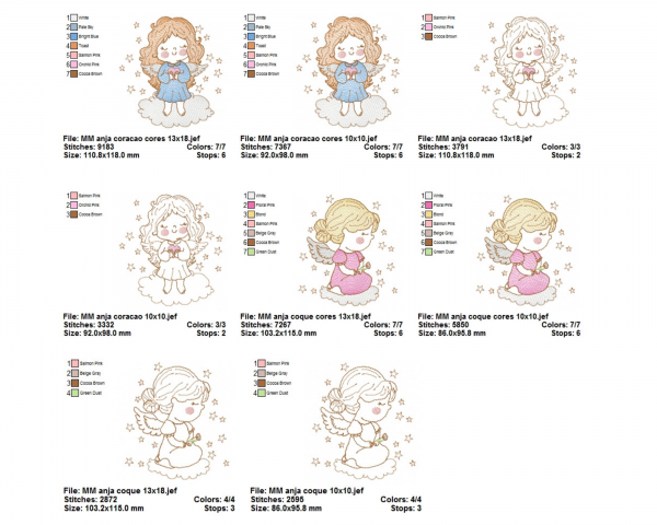 Little Angel Machine Embroidery Designs-2 Sizes-25 Type-instant download