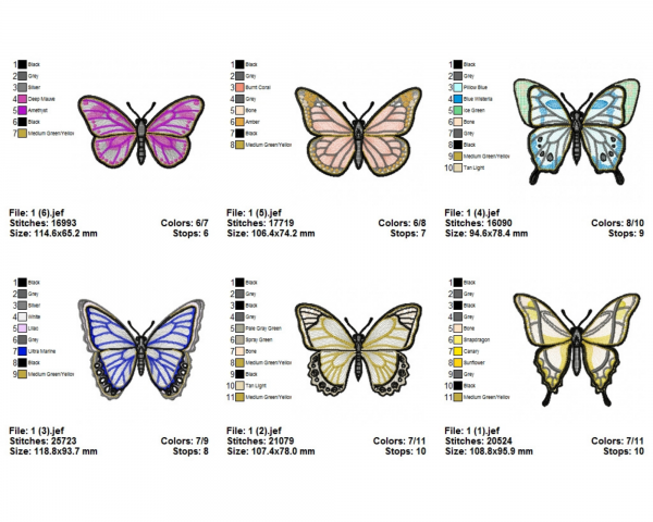 Butterfly Machine Embroidery Designs-1 Size-6 Type-instant download