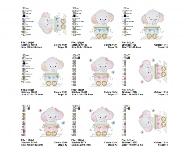 Baby Animal Machine Embroidery Designs-5 Sizes-6 Type-instant download