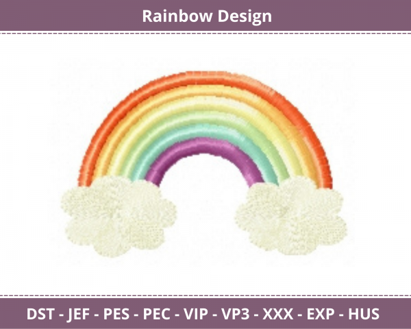 Rain Bow Machine Embroidery Design