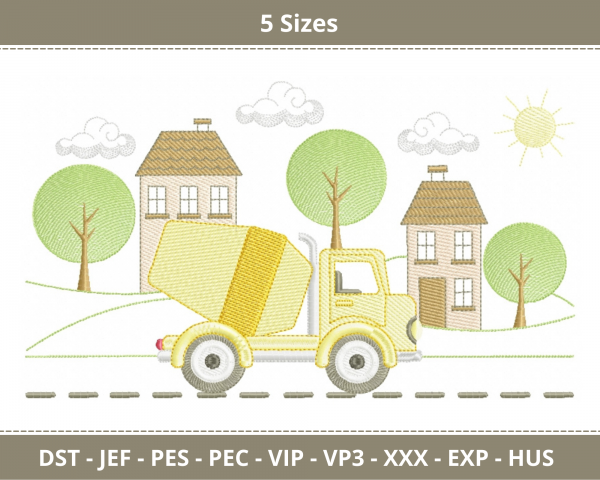 Vehicle Machine Embroidery Designs-5 Sizes-instant download
