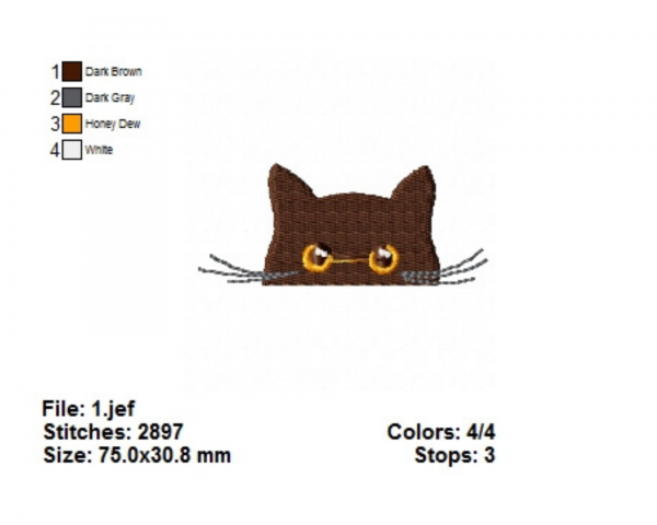 Cat Machine Embroidery Designs-1 Size-instant download