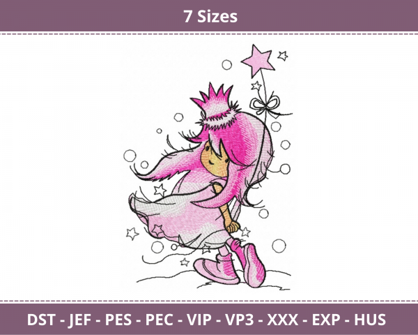 Dreamy Princess Machine Embroidery Designs-7 Sizes-instant download