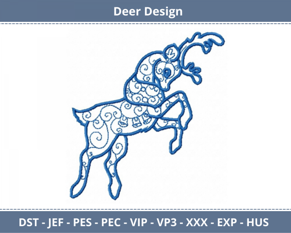 Deer Machine Embroidery Design