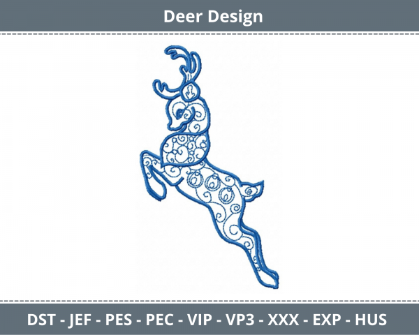 Deer Machine Embroidery Designs-1 Size-instant download