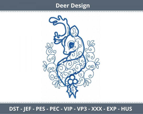 Deer Machine Embroidery Designs-1 Size-instant download