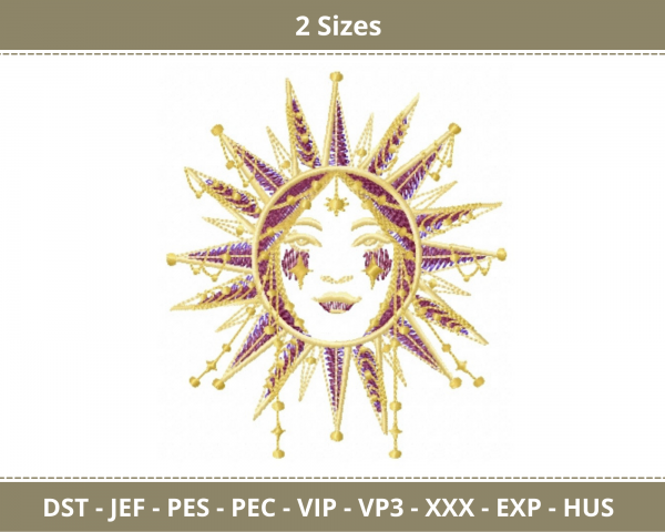 Sun Machine Embroidery Designs-2 Sizes-instant download