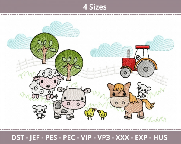 Animals Machine Embroidery Designs-4 Sizes-instant download