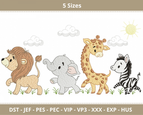 Animals Machine Embroidery Designs-5 Sizes-instant download