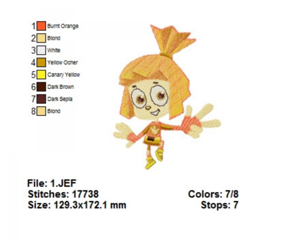 Simka Cartoon Machine Embroidery Designs-1 Size-instant download