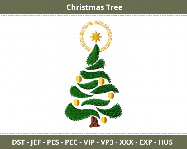 Christmas Tree Machine Embroidery Designs-1 Size-instant download